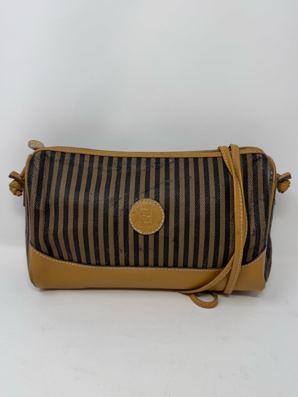 Fendi vintage leather stripped crossbody bag